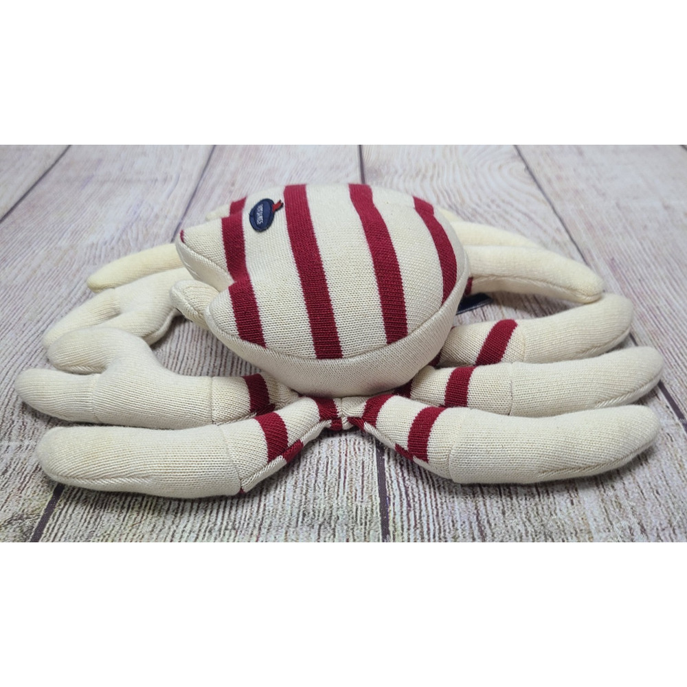 Petit Saint James Plush Crab Stuffed Animal Cream Red Striped - Picture 7 of 10
